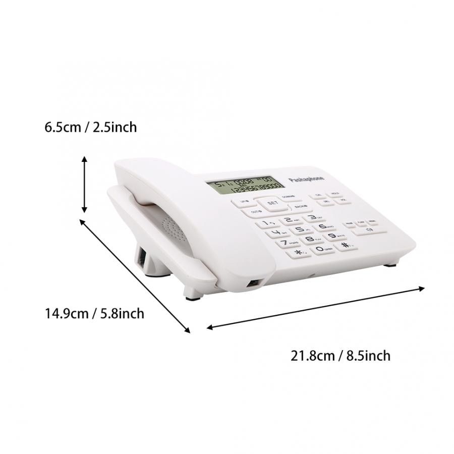 cordless phone Corded Phone with Caller ID/FSK/DTMF Dual System/Calendar LCD Display For Home Office White telephone portable