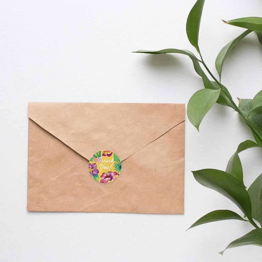 500pcs Flower THANK YOU Stickers for Cake Biscuit Baking Sealing Labels Box Decorative Stickers Scrapbooking Label Stickers