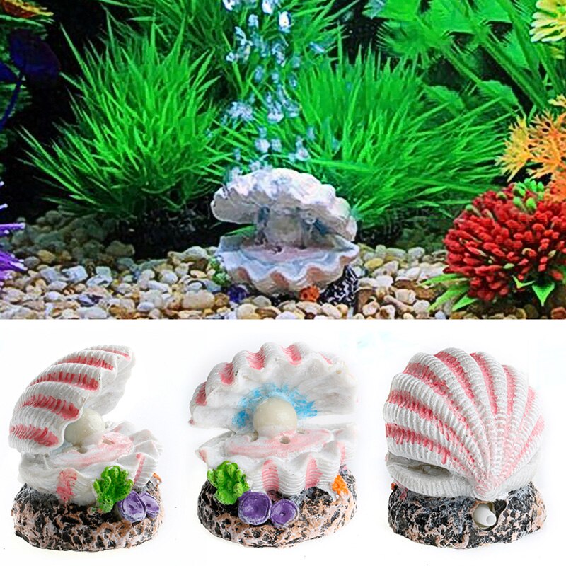 Schelp parel & luchtsteen aquarium vis tank bubbler schelp borrelende ornament decoratie  a6hd