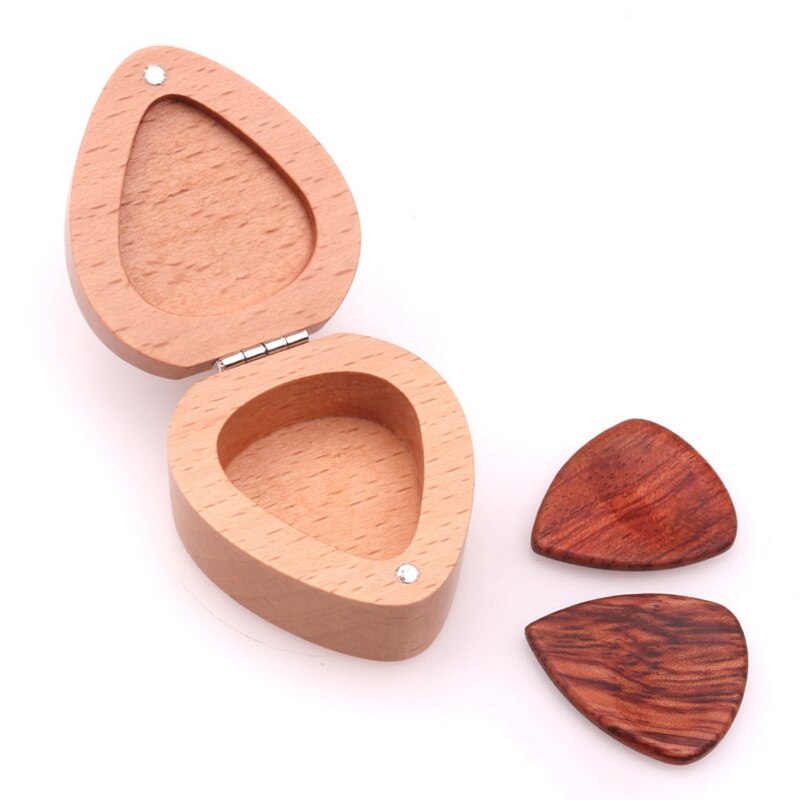 Guitar Guitar Picking Box Storage Box Picks Solid Wooden Hold Case Care Tool Guitar Picks Box Guitar Accessories