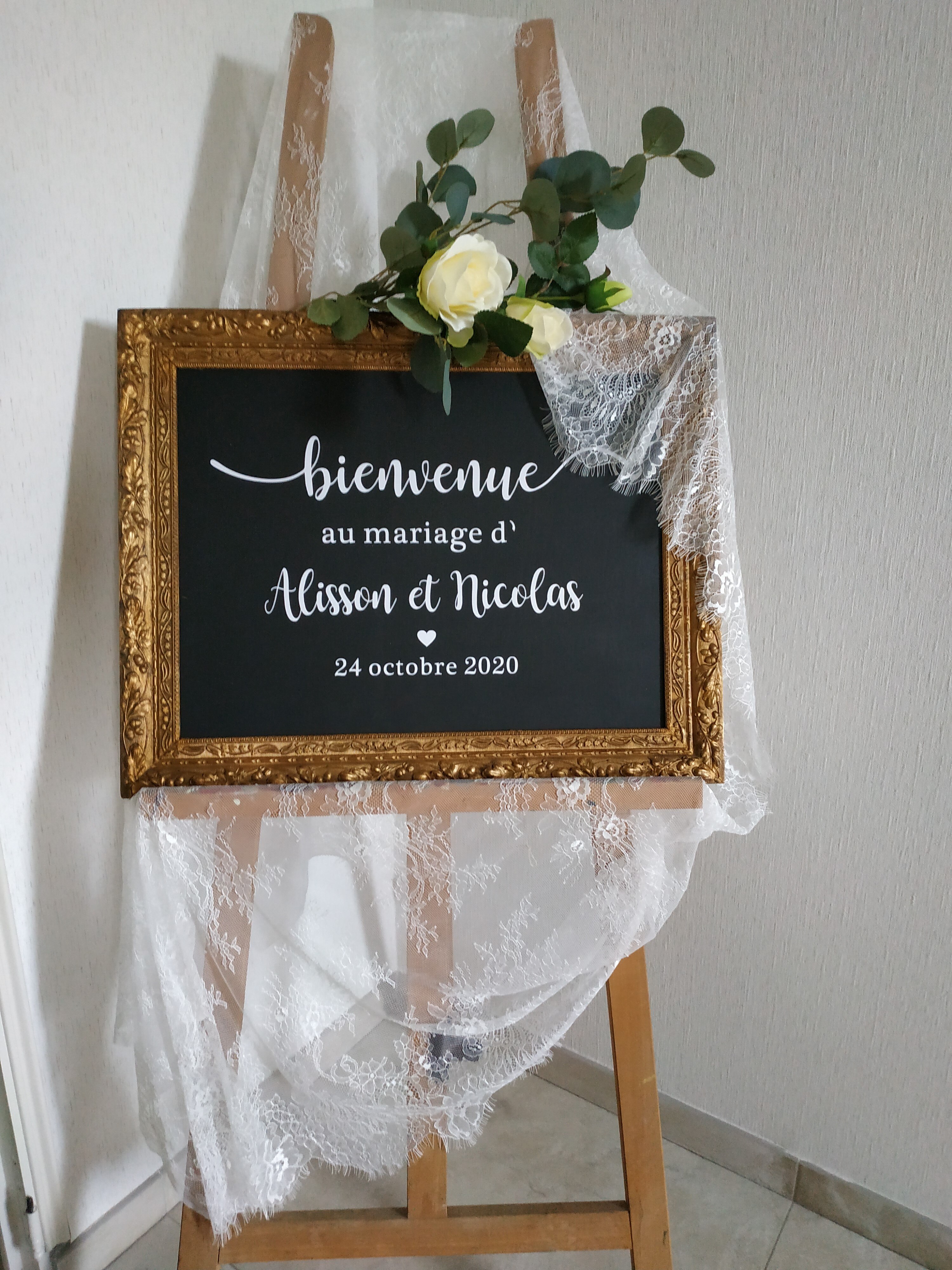 French Style Wedding Mirror Vinyl Decal Custom Names Wall Sticker Wedding Welcome Sign Vinyl Murals Romantic Mariage Décor AZ843