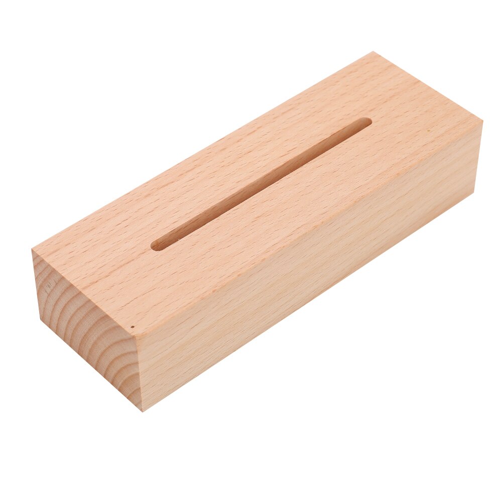 1/2/5pcs Lamp Base Art Ornament Wood Light Base Rechargeable Remote Control Wooden LED Light Rotating Display Stand Lamp Holder: Battery Rectangle / 1pc