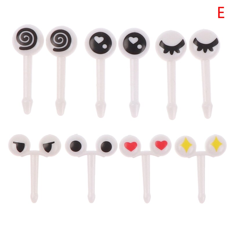 Mini tenedores con dibujos animados para niños, accesorios de decoración para fiestas, 6/7/8/10/16 unidades: ZYTHG387-E