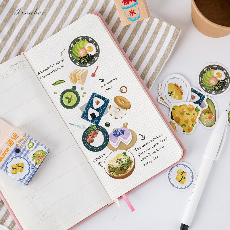 46 Pcs/box yummy food dessert mini paper sticker decoration stickers DIY for craft diary scrapbooking planner label sticker