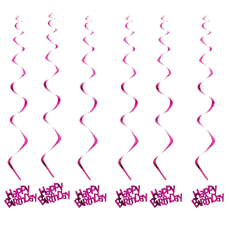 1 set pvc grattis på födelsedagen stjärnor spiral virvel tak hänge dekor bröllop hängande girlanger bunting party födelsedag tillbehör: B05