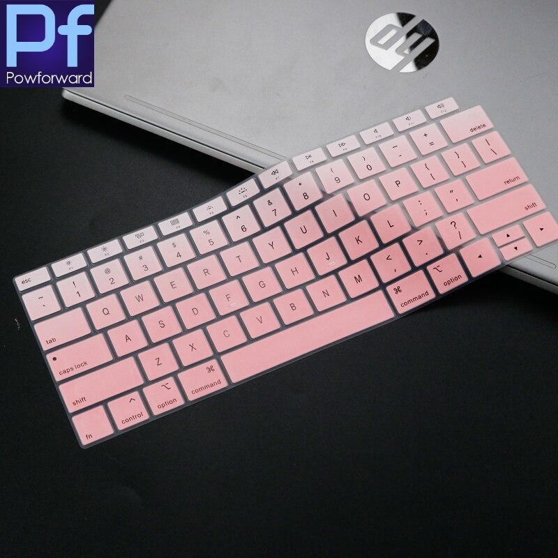 Silicone Keyboard Cover For MacBook Air 13 inch Release A1932 Touch ID Waterproof Dust-Proof Protective Skin: fadepink