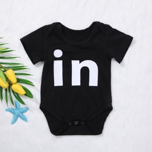 Twins Boy Girl Baby Toddler Infant Cute Letter Bodysuit Romper Jumpsuit Clothes Outfits