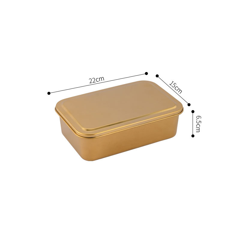 Rectangular Serving Storage Trays Stainless Steel Tiramisu Tray with Lid Deepen Cake Baking Pan Food Plate Kitchen Utensils: VIOLET/紫罗兰