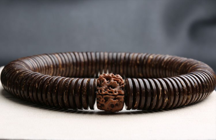 Naturale Rudraksha Perline Bracciali Mala di Preghiera Gioielli da Uomo 12 MILLIMETRI di Legno Del Braccialetto per Le Donne Rustico Yogis Gioielli