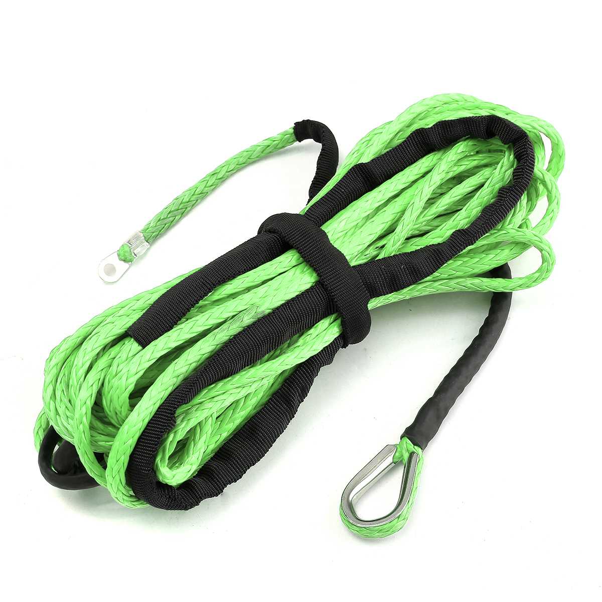 5500 lbs spil reb string line kabel syntetisk slæbetov 15m bilvask syntetisk vedligeholdelse string til atv utv off-road: Grøn