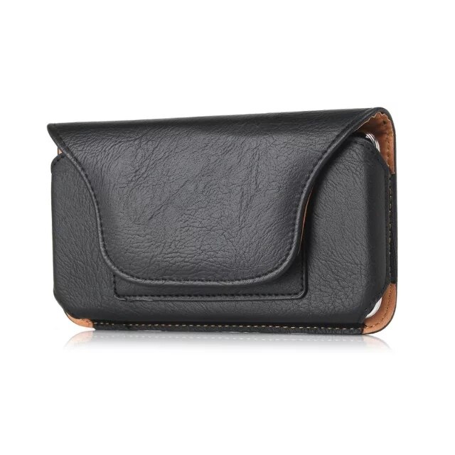 Funda KISSCASE para teléfono con cinturón de cuero para Samsung Galaxy A50 iPhone XR X 7 11 Redmi note7 8 fundas para teléfono funda para tarjetas: 5.1 inch / Black