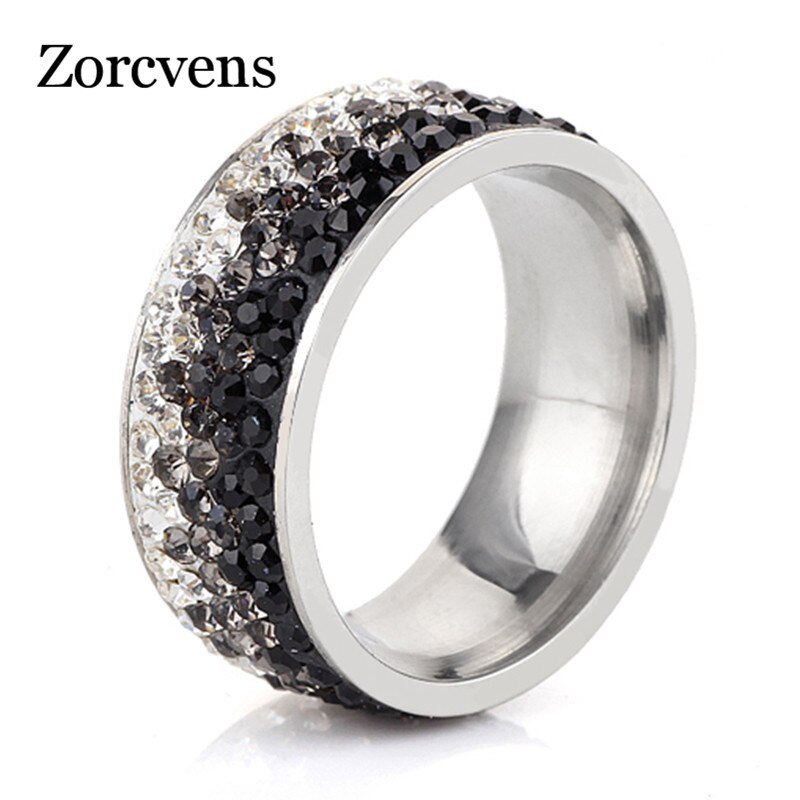 Modyle Zirkoon Ringen Clear CZ Goud-Kleur Ringen voor Vrouwen Mode-sieraden: 10 / Black