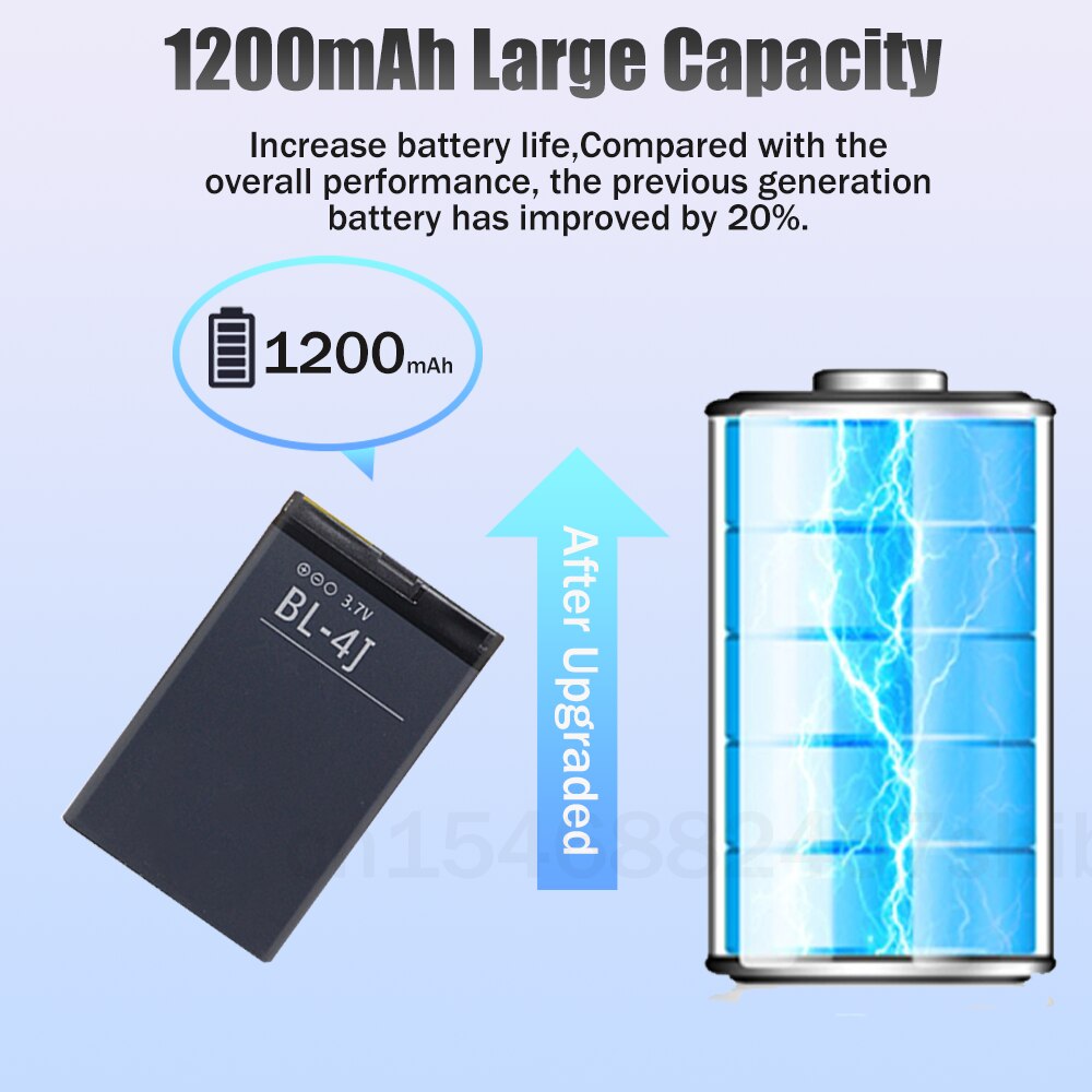 1 pz BL-4J BL 4J BL4J 3.7V 1200mAh batteria ricaricabile agli ioni di litio per Nokia C6 C6-00 C600 Lumia 620 tocco 3G cella di ricambio