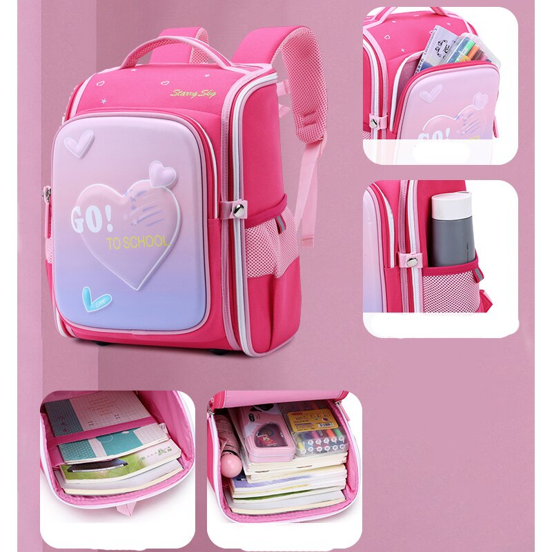 Top Shark School Bags for Boys Primary Backpacks Grade 1 Girls Pink Princess School Backpacks for Kids Mochila Infantil