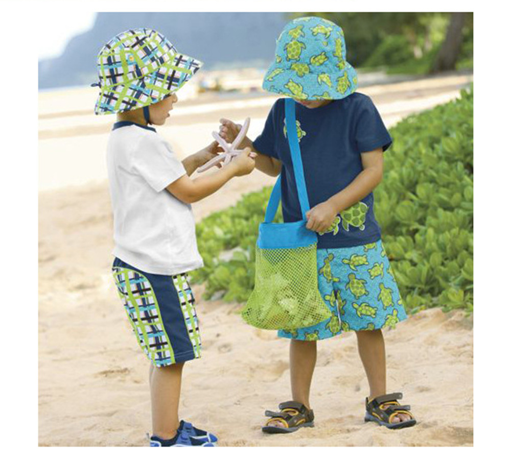 2 stykker / parti -24 x 25 cm børnelegetøj skal samle gitter strandtaske - mesh rygsæk hold dig væk fra sand legetøjs opbevaringspose