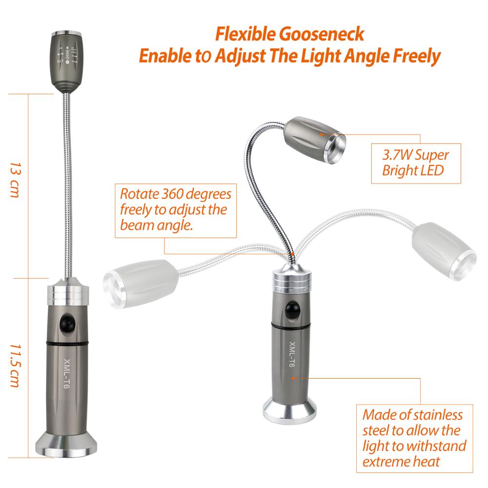 Neueste BBQ licht LED licht magnetische Basis einstellbar 360 grad flexibel schwanenhals können einstellung ohne Gas holzkohle elektrische Grill