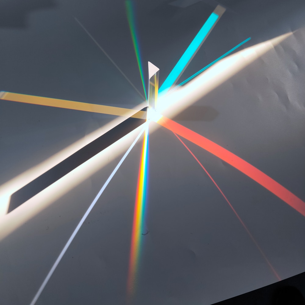 Haakse Reflectie Prisma Experimentele Optics Mitsubishi Spiegel Kinderen Studenten Kijken Regenboog Om Foto 'S