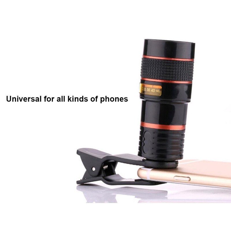 Universele 8x Of 12x Mobiele Telefoon Voor Camera Smartphone Lens Hd Telescoop Optische Lens Zoom Clip Lens Mobiele Telefoon Accessoires