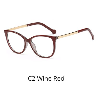 Ralferty Jahrgang Klar Brille Rahmen Frauen Transparente Gläser Brillen Optik Myopie Rezept Brillen lunette de vue F95169: C2 Wein rot