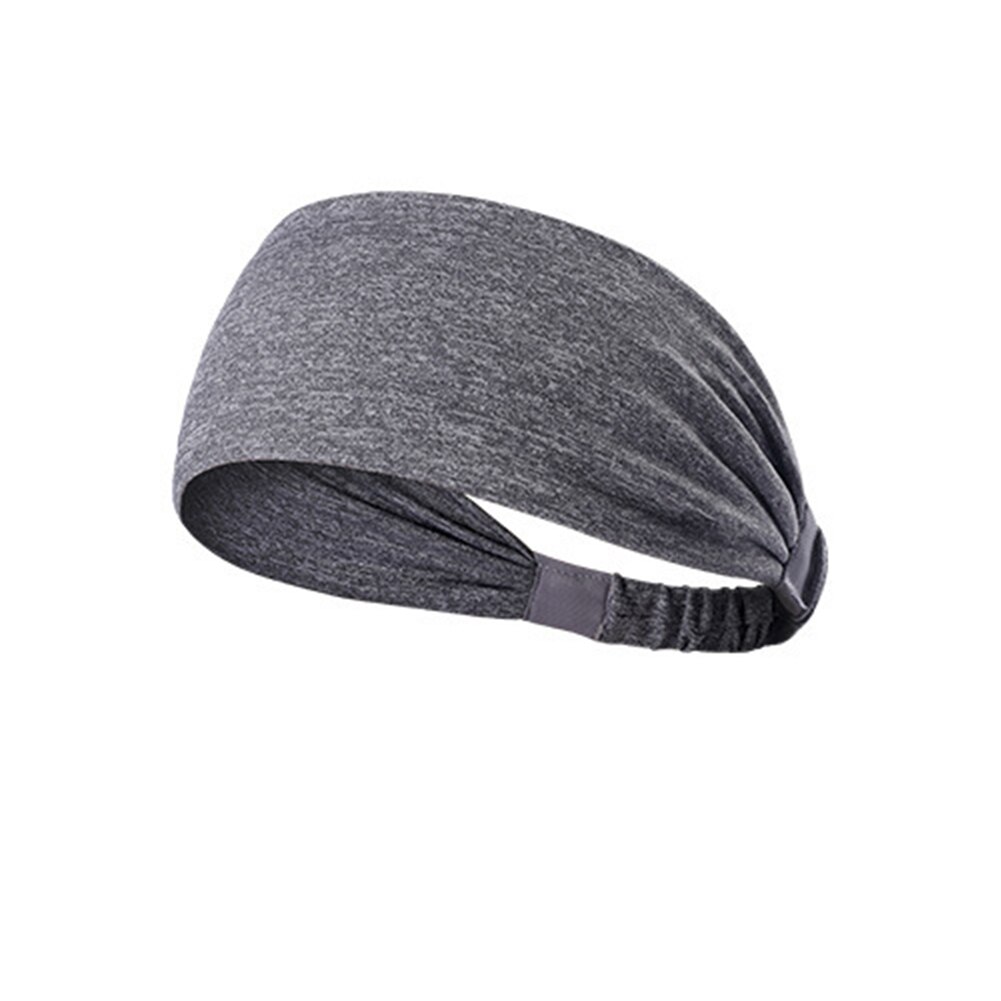 Men Women Elastic Band Head Sweatband Gym Outdoor Sports Basketball Anti-slip Cycling Fitness Breathable Running Sweat-absorbent: Light Gray