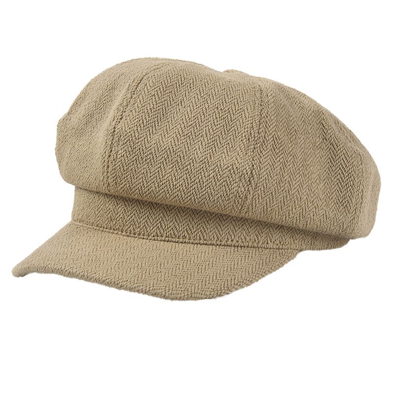 Showersmile retro uutispoika lippalakki naiselle kevät kesä naisille kahdeksankulmainen hattu tiilenpunainen merkki brittiläinen litteä lippalakki: Khaki