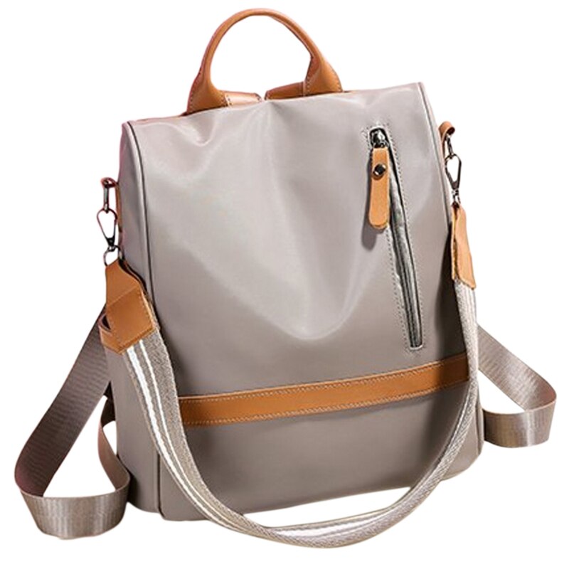 Anti-Diebstahl Frauen Rucksäcke Große Kapazität Damen Rucksack Wasserdicht Frau Rucksäcke für Weibliche Bagpack: Reißverschluss grau