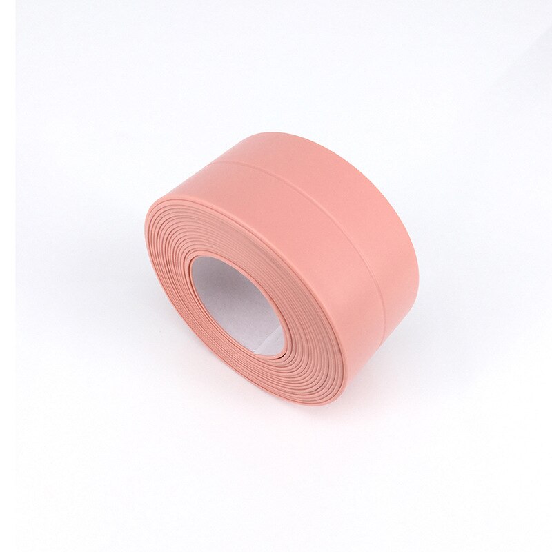 1pc 3.2m zelfklevende badwand afdichtingsstrip wastafel rand keukengereedschap schimmelplek: Roze