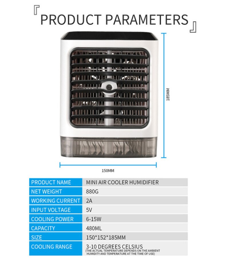 Portable Air Conditioner Desktop Air Conditioning With Remote Control Air Cooler Fan Humidifier Mini Air Cooling Fan