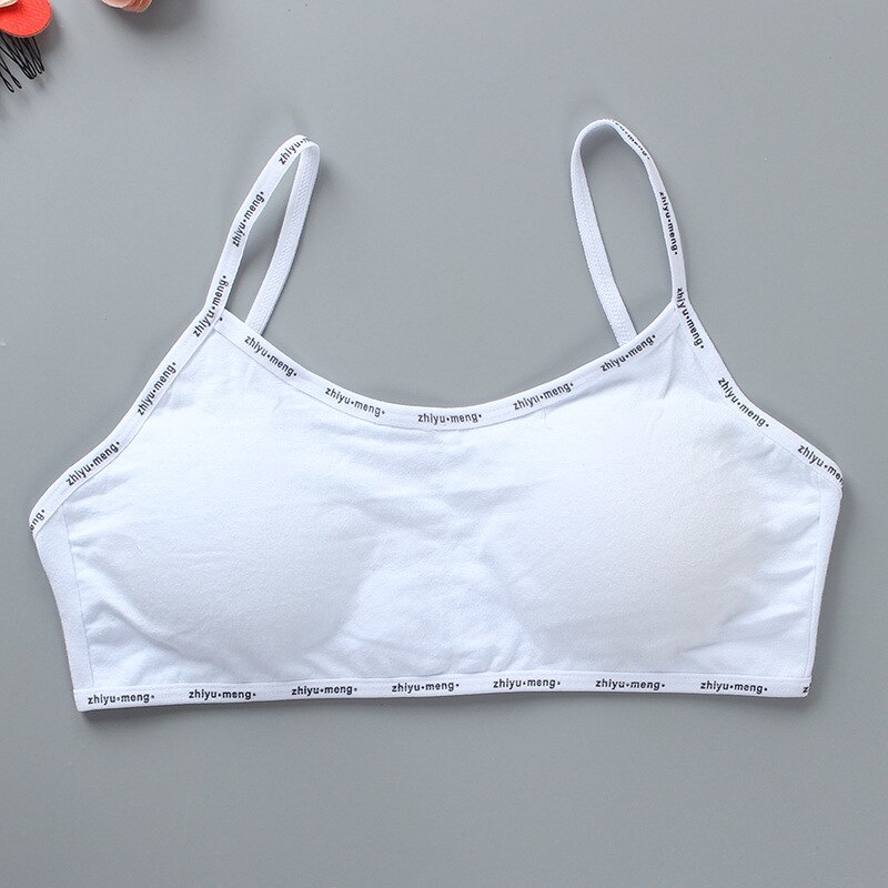 V-TREE ragazze reggiseno in cotone intimo traspirante top Crop adolescenti per ragazze morbido reggiseno sportivo per bambini cura del seno dei bambini: WHITE