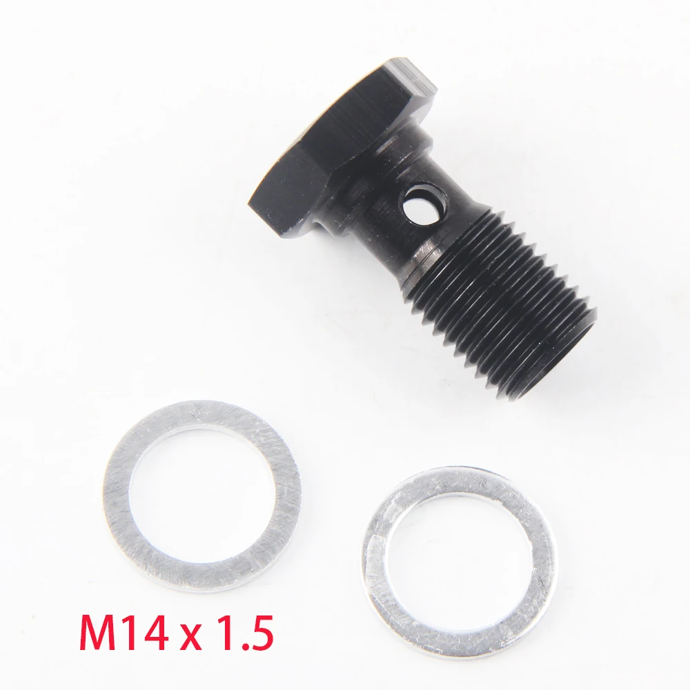 Tornillo de embrague hidráulico de perno M12 x 1,5 M14 x 1,5 con montaje de Banjo de aluminio salida Banjo macho an6 adaptador de ajuste 12mm 14mm: Blanco