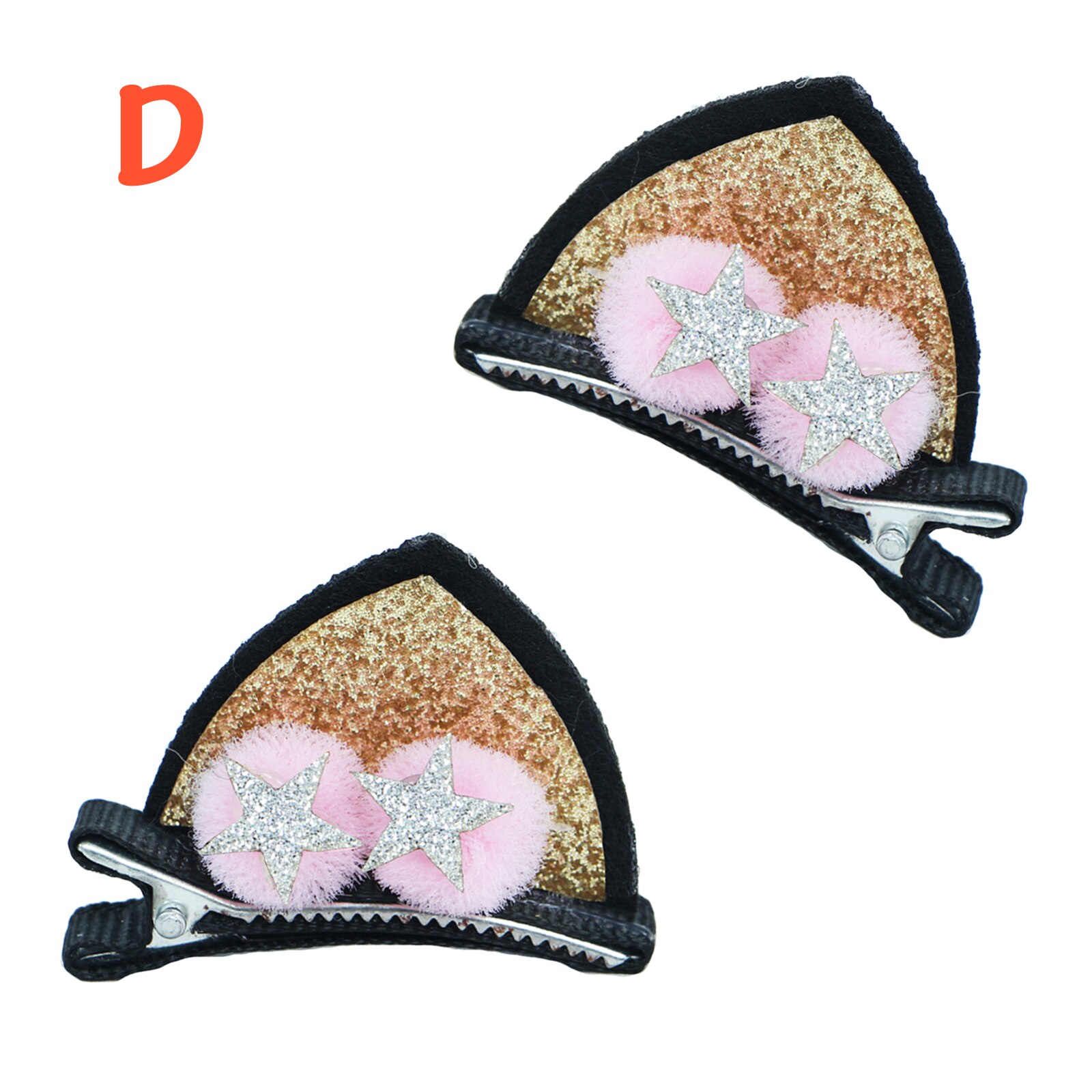 Pinces à cheveux pour filles, 2 pièces, accessoires en tissu de feutre arc-en-ciel, fleurs, oreilles de chat, enfants, femmes