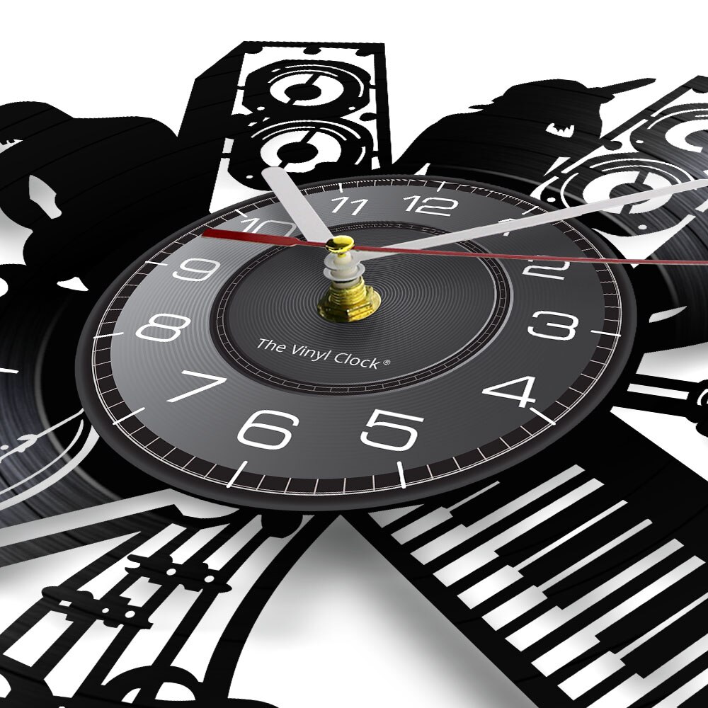 vinyl musikk tallerken veggklokke mikrofon dj musikk bånd melodi sanger stein bånd jazz bånd musikk instrumenter årgang klokke klokke