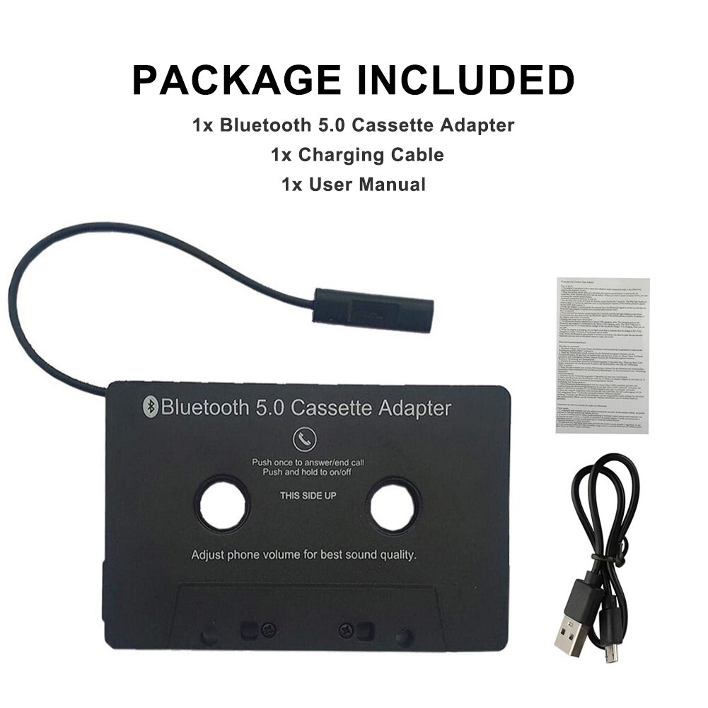 Cassette Adapter Bluetooth 5.0 Receiver Converter Car Tape Audio Cassette For Aux Adapter Smartphone Cassette Adapter