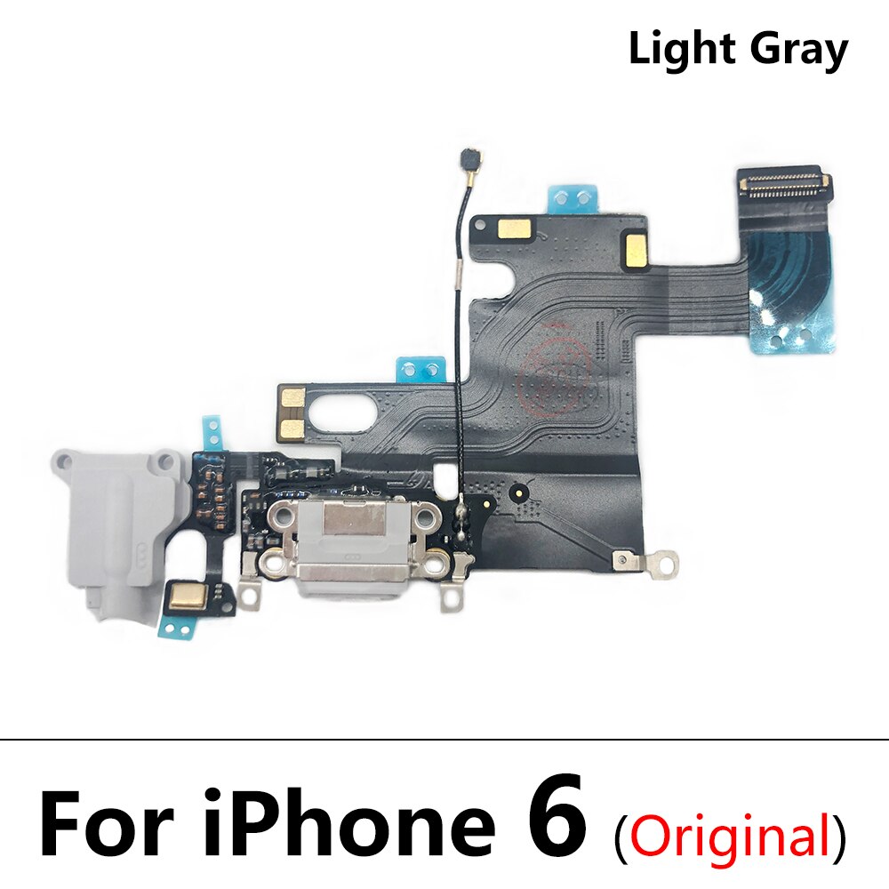 100% nuovo originale per IPhone 6 6S 7 Plus caricatore USB porta di ricarica connettore Dock scheda microfono cavo flessibile ricarica rapida: For 6 Light Gray Ori