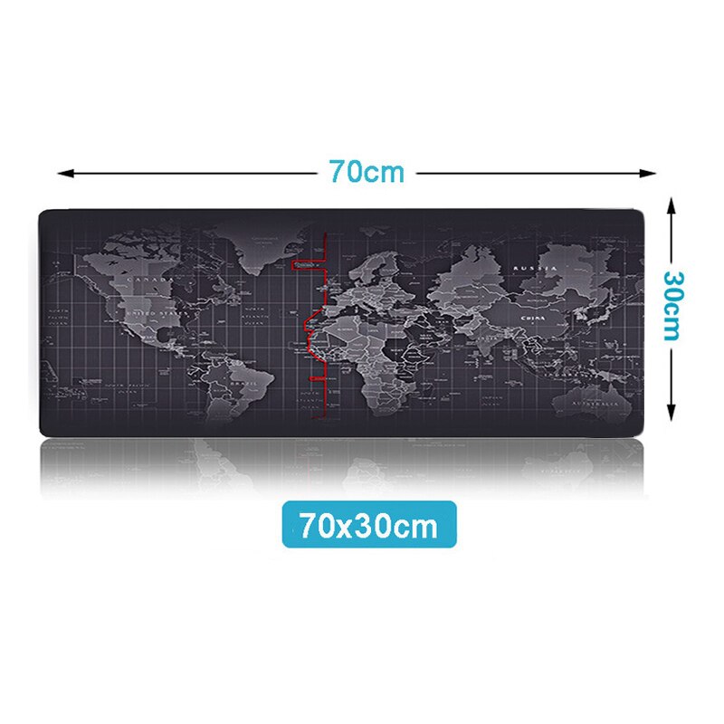 Super size Extra Large Mousepad Anti-slip Gaming Mouse Mat with Locking Edge Natural Rubber Mouse Pad for game gamer CS: 70x30cm world map