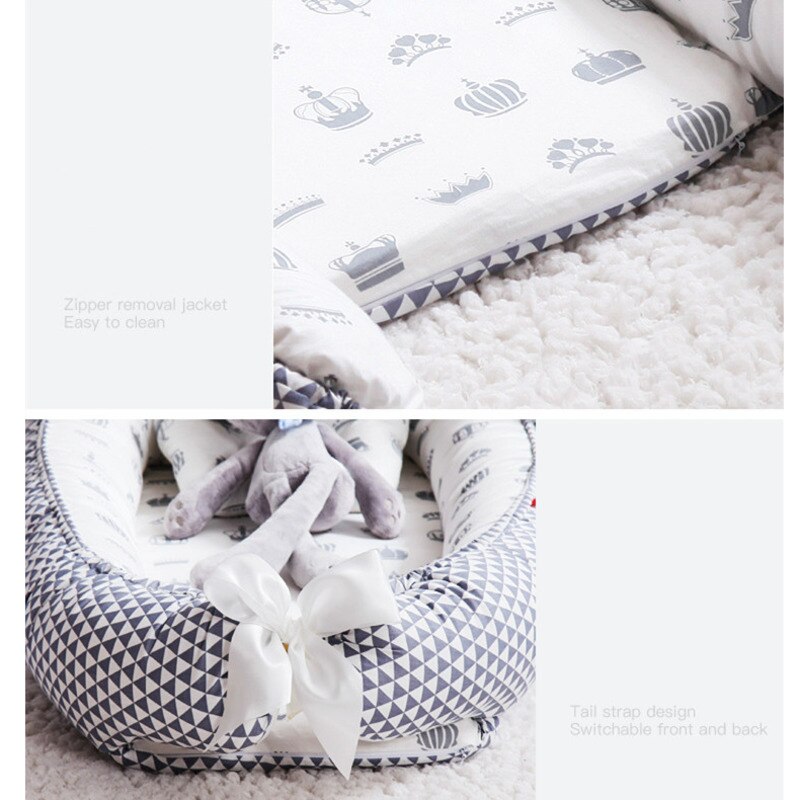 Portable Baby Bed Nest Newborn Crib for Boys Girls Pillow Cushion Travel Bed Infant Cradle Cot Sleeping Bed