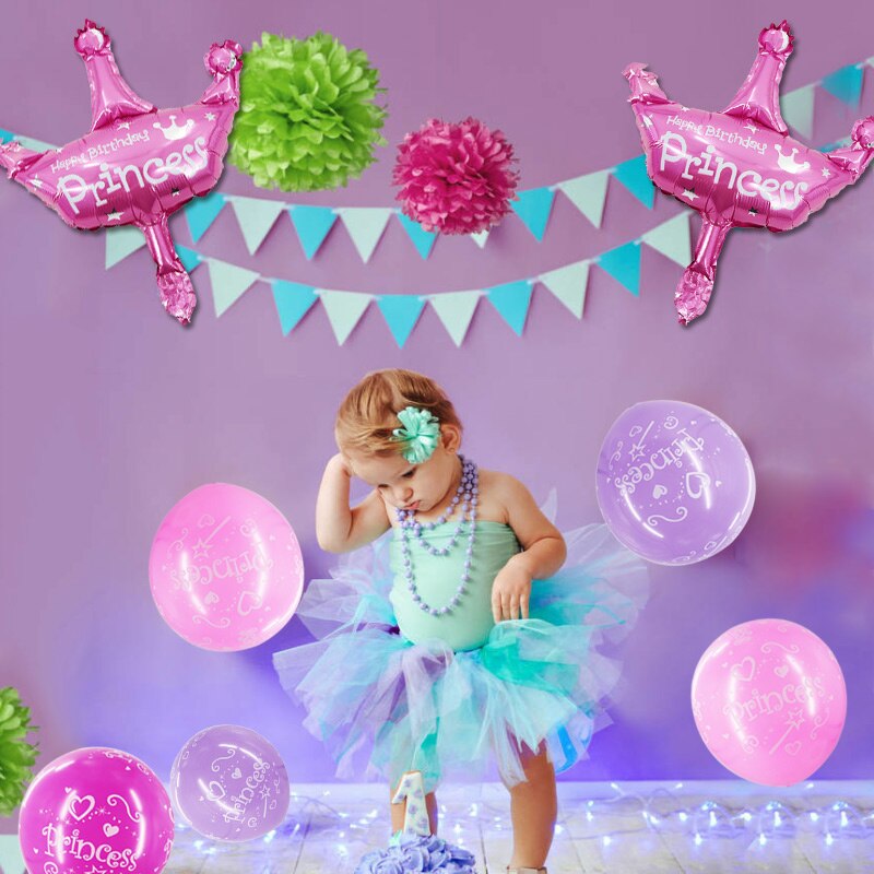 Nastasia 10/ stuks prinses aluminiumfolie ballon en bedrukte ballon verjaardagsfeestdecoraties kinderen babyshowerbenodigdheden