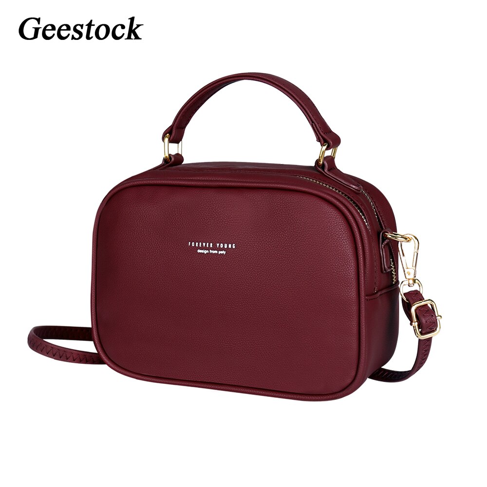 Geestock vintage crossbody sacos de moda feminina ombro mensageiro saco de couro do plutônio bolso telefone celular para senhoras bolsas: Red