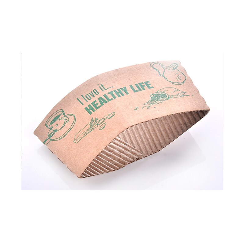 50 st vit förtjockad pappersmugg med isolering kraftpapper mugg ärmar party favor engångs kaffekoppar med lock