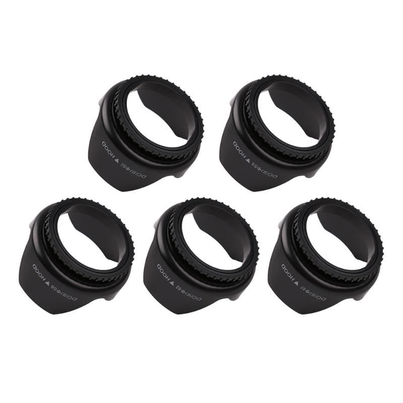 52mm/55mm/58mm/62mm/67mm Camera Lens Hood Flower Shape Screw Mount Lens Hood Sunshade Light Shield Protector