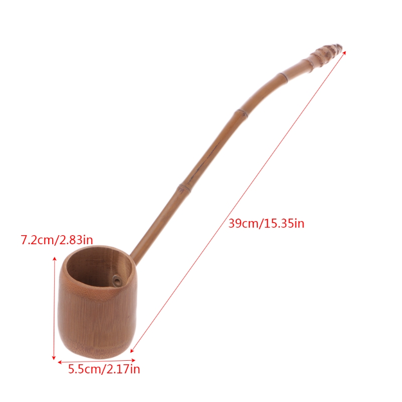1 St Handgemaakte Natuurlijke Bamboe Thee Water Lepel Extra Lange Handvat Hout Scoop Healhy