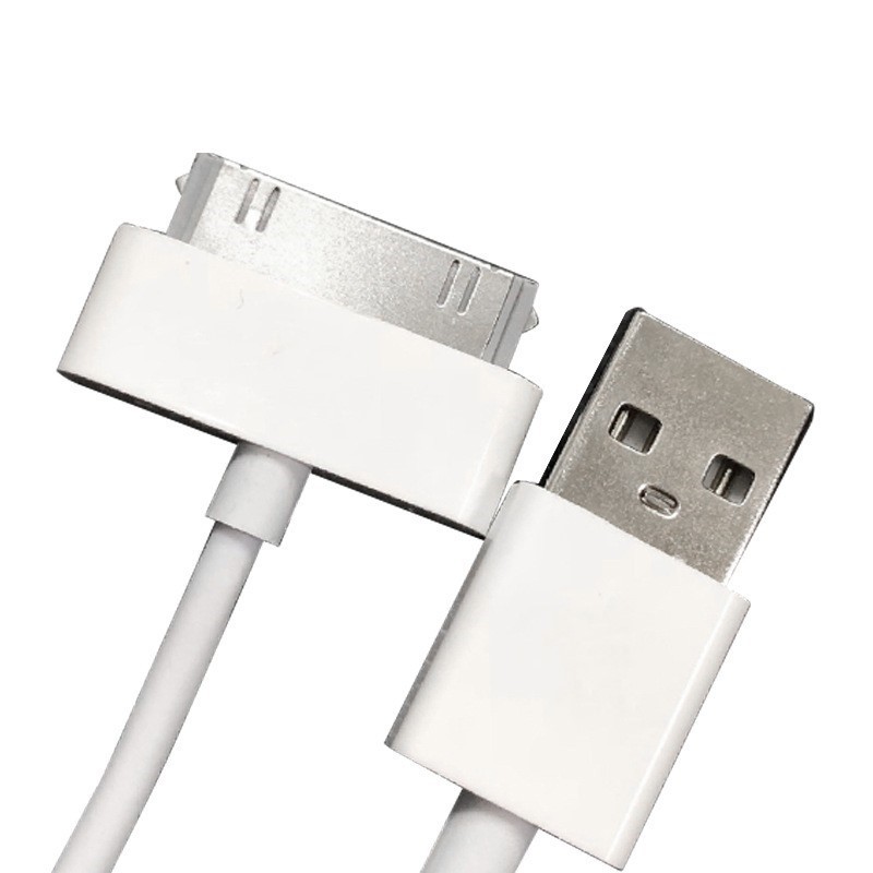 30-poliges USB-Ladekabel für iPhone 4 4S 3G 3GS iPad 1 2 3 iPod-Adapter, Zubehör, Nano-berühren-Ladedatenkabel, USB-Ladegerät: Weiß / 2m