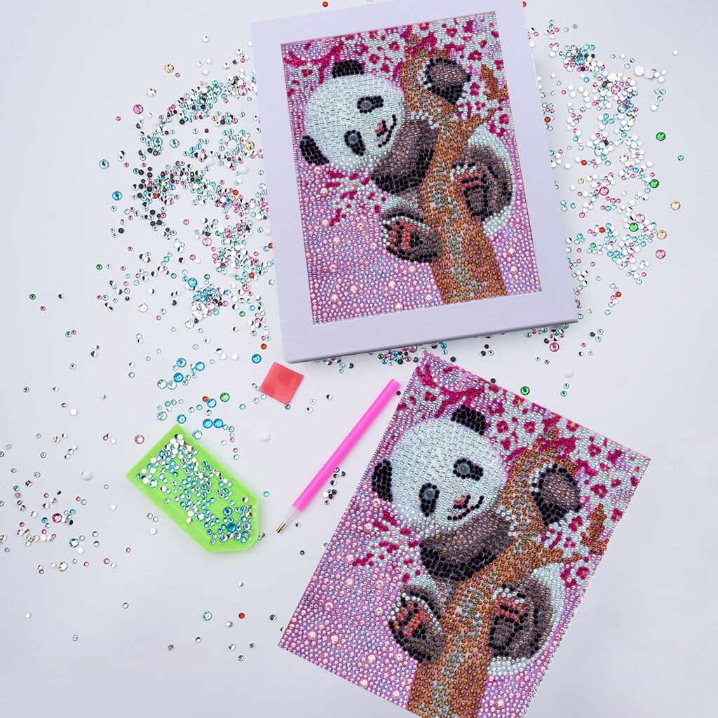 Caroon Volledige Speciale Vormige Boor 5D Diy Diamant Schilderij "Klimmen Boom Panda" Borduren Kruissteek Kinderkamer Decor dier