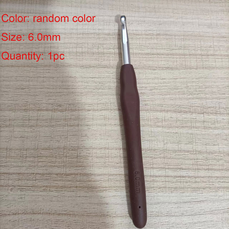 1pc crochê ganchos 2.0mm-8.0mm ergonômico crochê ganchos de plástico alça de tricô para diy artesanato ganchos agulhas ferramentas suprimentos: Prateado