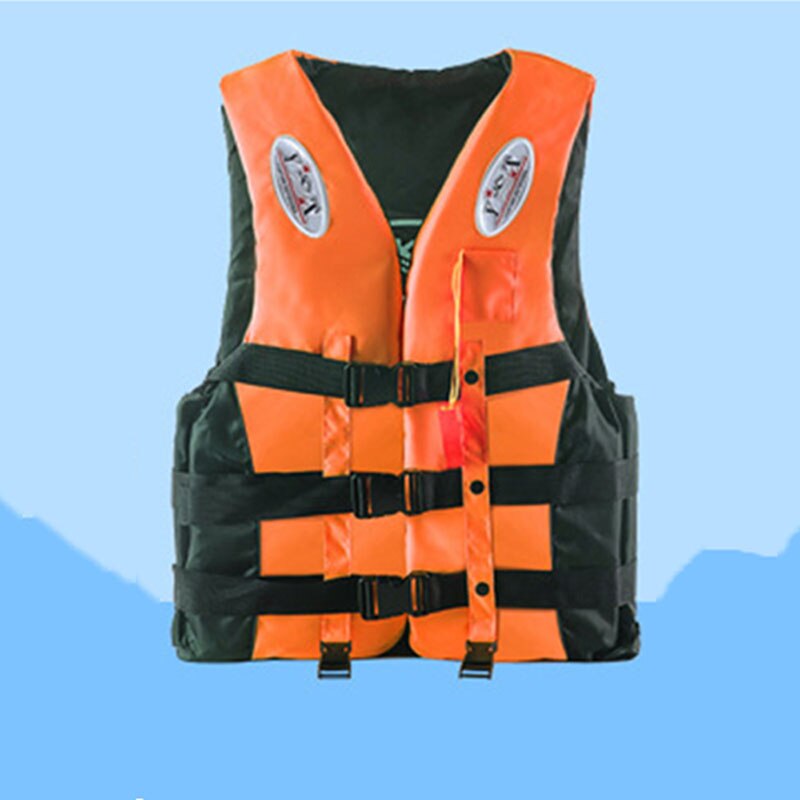 Voksen flydende redningsvest polyester vandsport børn jakke lys strip svømning sejlsport ski drifting jakke vest: Orange / Xxl(voksen 70-80kg )