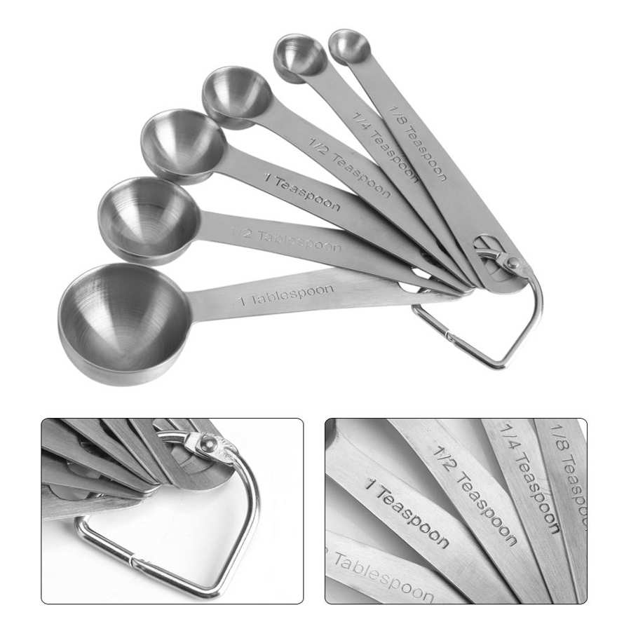 Stainless Steel Measuring Spoons, Measuring Spoons Cups Set for Dry and Liquid Ingredients 6 pack