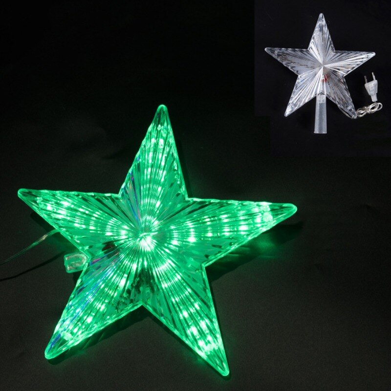 LED Light Up Christmas Tree Topper Star Xmas Tree Ornaments Party Home Decorations