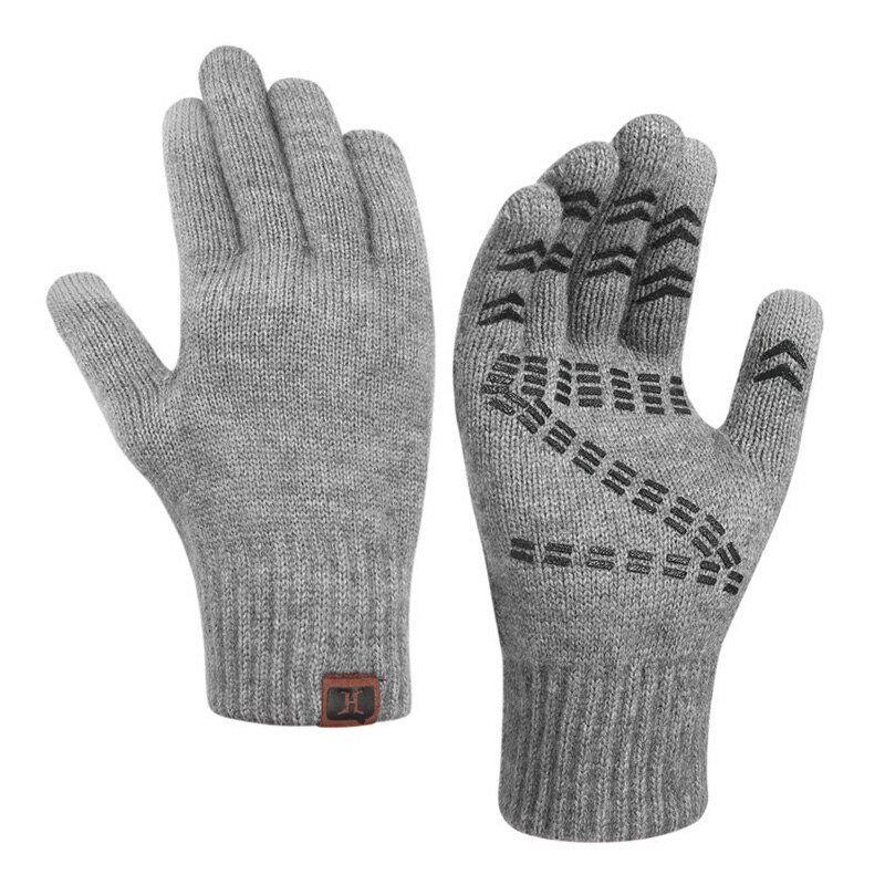 Winter Touchscreen Handschoenen Mannen Warm Stretch Gebreide Wanten Imitatie Volledige Vinger Guantes Vrouwelijke Gehaakte Handschoenen