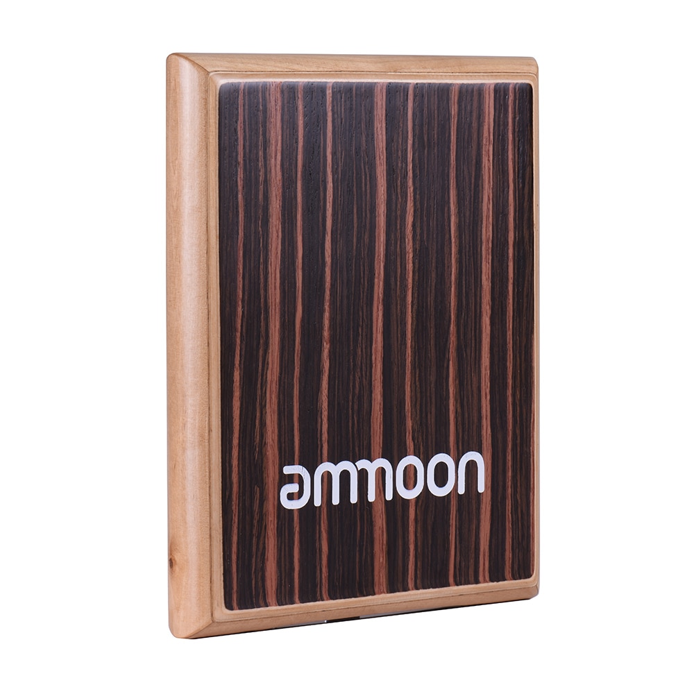 ammoon Cajon Drum Travel Compact Box Drum Cajon Flat Hand Drum Percussion Instrument with Adjustable Strings Carrying Bag