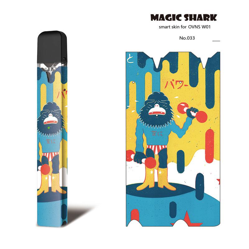 Magie Shark Rhinoceros Tribal Auf die Cartoon PVC Ultra Dünne Film Abdeckung Pod Fall Aufkleber Für OVNS W01 Kit kein Verblassen: 033